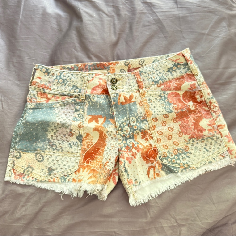 Pilcro Multicolor Patchwork Jean Shorts